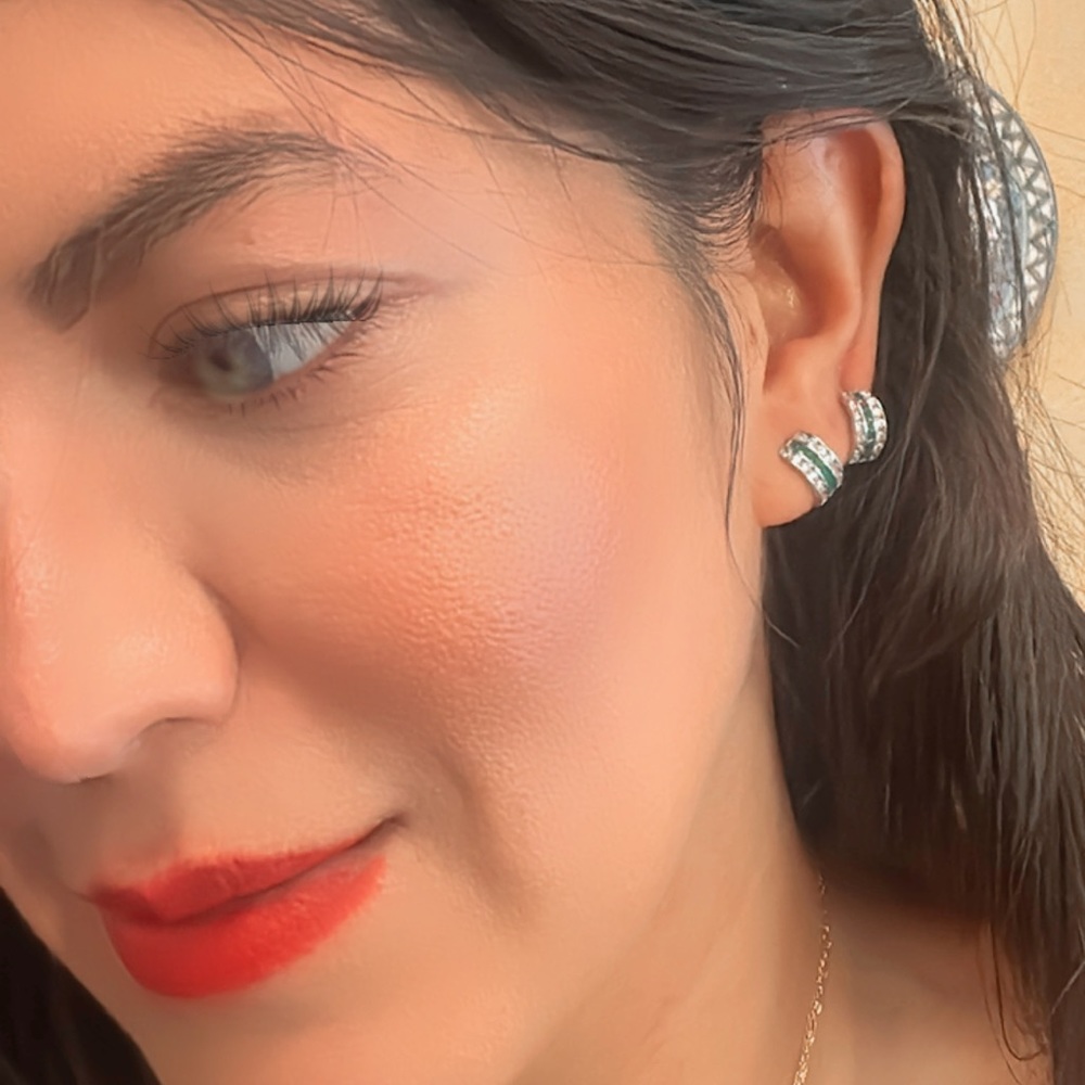 Solid 14k White Gold Earrings - image 8